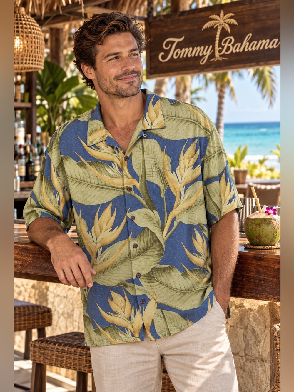 Tommy Bahama XL 100% Silk Bird of Paradise Hawaiian Camp Shirt